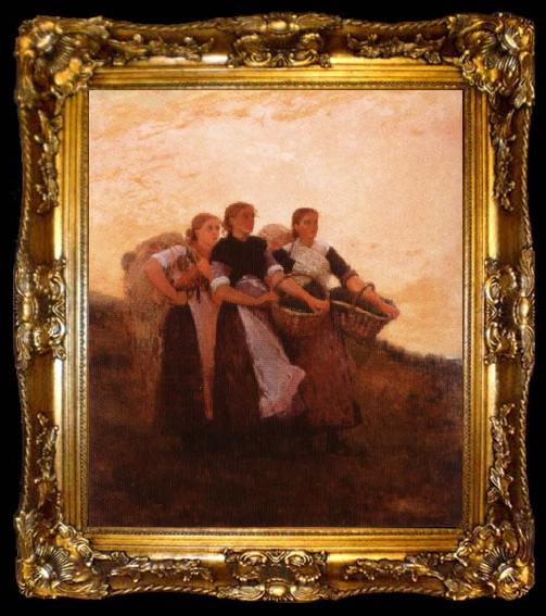 framed  Winslow Homer Listen,Lark, ta009-2